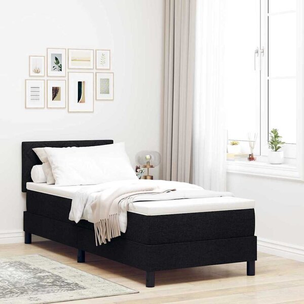 Postel s boxspringem s čelo Černý 80 x 200 cm textil 3338722