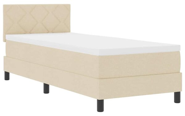 Postel s boxspringem s čelo Krémová 80 x 200 cm textil 3338725