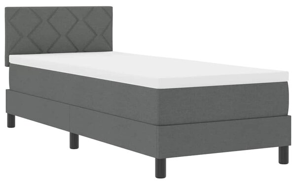 Postel s boxspringem s čelo Tmavě šedá 80 x 200 cm textil 3338721