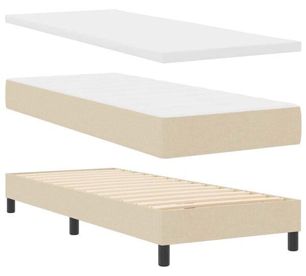 Postel s boxspringem s čelo Krémová 80 x 200 cm textil 3338725