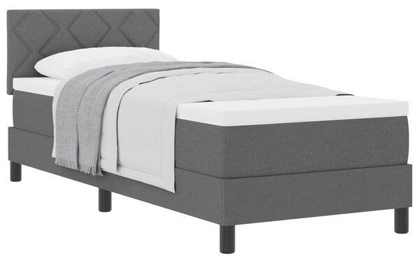 Postel s boxspringem s čelo Tmavě šedá 80 x 200 cm textil 3338721