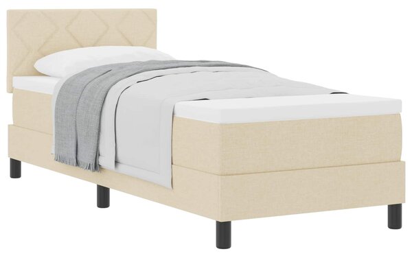 Postel s boxspringem s čelo Krémová 80 x 200 cm textil 3338725