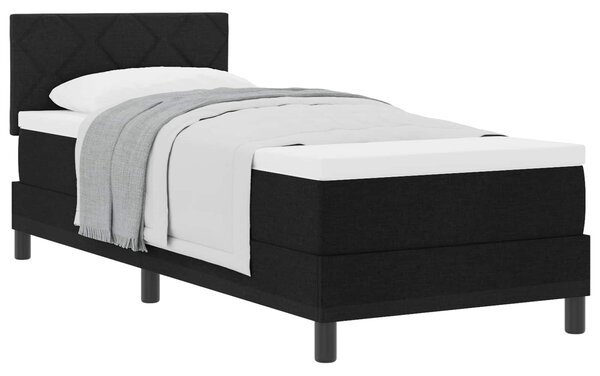 Postel s boxspringem s čelo Černý 80 x 200 cm textil 3338722
