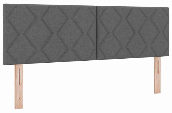 Postel s boxspringem s čelo Tmavě šedá 200 x 140 cm textil 3341294