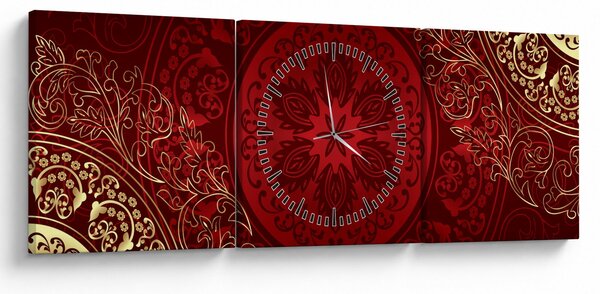 Obraz - Zlaté mandaly (s hodinami) (90x30 cm)