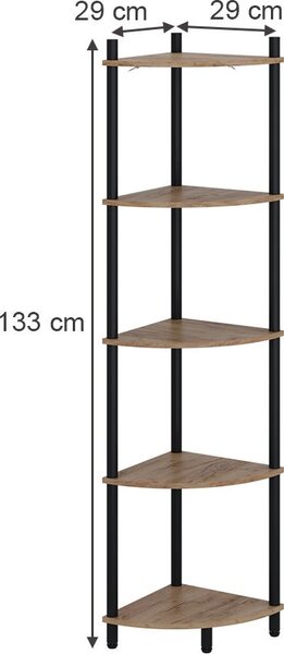 Rohová police Vicco Bivio Zlatý dub power/antracit 29 x 133 cm s 5 úložnými prostory, Model 57474