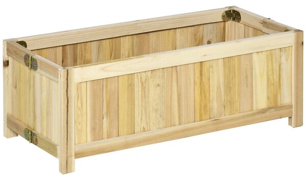 Skládací dřevěný truhlík Outsunny se 4 nohama pro pěstování zeleniny a květin na venkovním terase, balkoně, rozměry 70x30x25 cm | Aosom