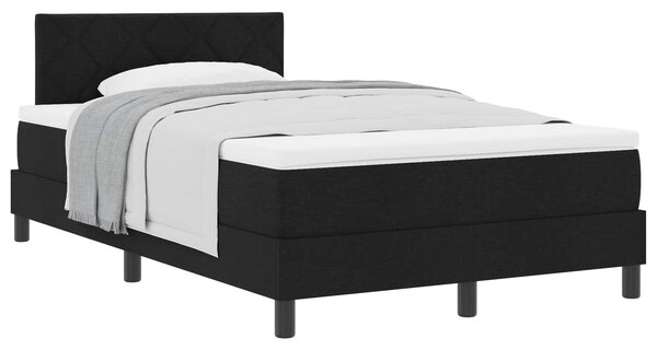 Postel s boxspringem s čelo Černý 120 x 190 cm textil 3338750