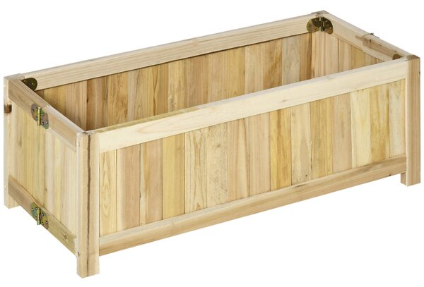 Skládací dřevěný truhlík Outsunny se 4 nohama pro pěstování zeleniny a květin na venkovním terase, balkoně, rozměry 70x30x25 cm | Aosom