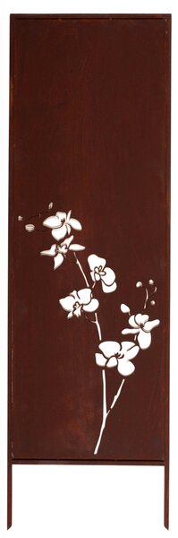 Zahradní Paraván Edelrost 160x50 cm Ochranný Panel s Květy Orchideje