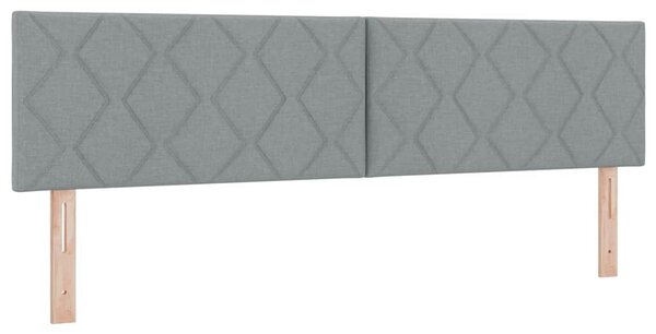 Postel s boxspringem s čelo Světle šedá 180 x 200 cm textil 3338783