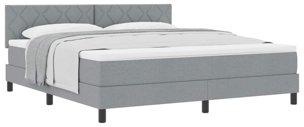 Postel s boxspringem s čelo Světle šedá 180 x 200 cm textil 3338783