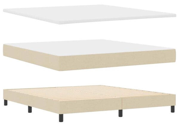 Postel s boxspringem s polštářem Krémová 180 x 200 cm textil 3338788