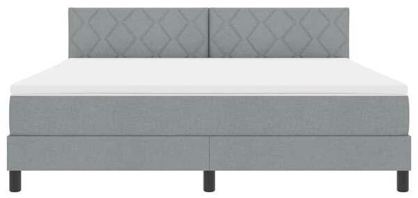 Postel s boxspringem s čelo Světle šedá 180 x 200 cm textil 3338783