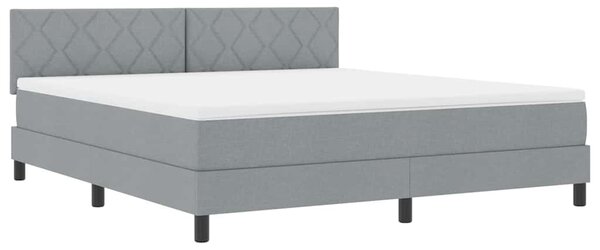 Postel s boxspringem s čelo Světle šedá 180 x 200 cm textil 3338783