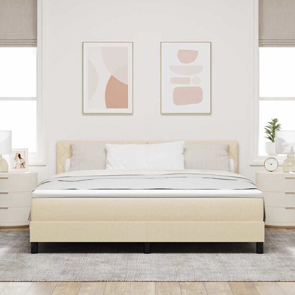 Postel s boxspringem s polštářem Krémová 180 x 200 cm textil 3338788
