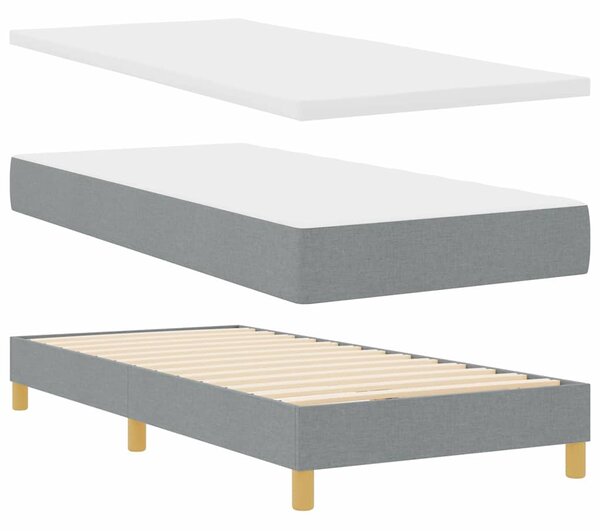 Postel s boxspringem s matrací Světle šedá 200 x 80 cm textil 3341195