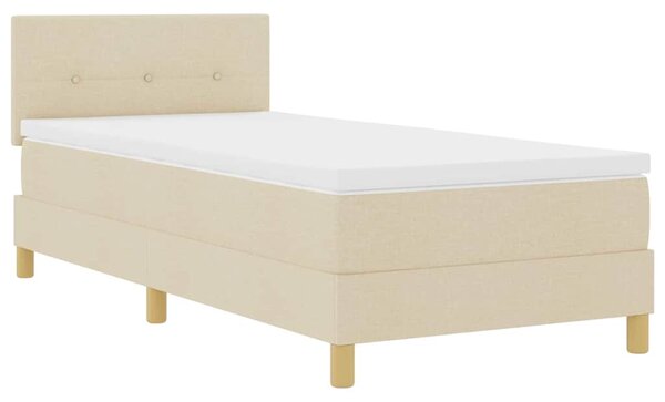 Postel s boxspringem s polštářem Krémová 80 x 200 cm textil 3338879