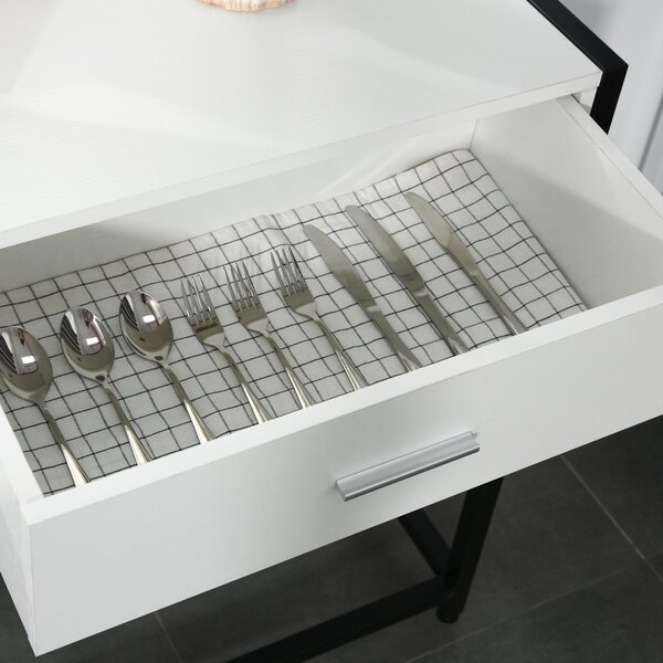 Konzolový stolek HOMCOM 120x34x81 cm s 2 zásuvkami a nastavitelnými nohami – Moderní stylový nábytek do předsíně a obývacího pokoje v černé a bílé bar