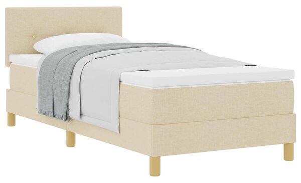 Postel s boxspringem s polštářem Krémová 80 x 200 cm textil 3338879