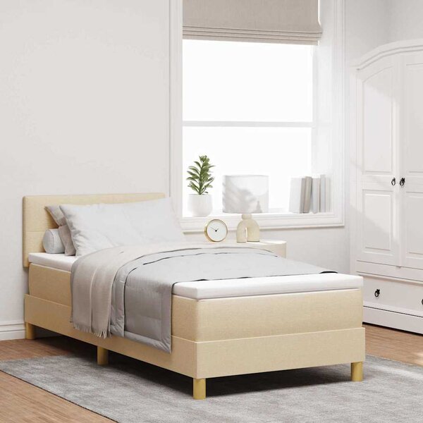 Postel s boxspringem s polštářem Krémová 80 x 200 cm textil 3338879