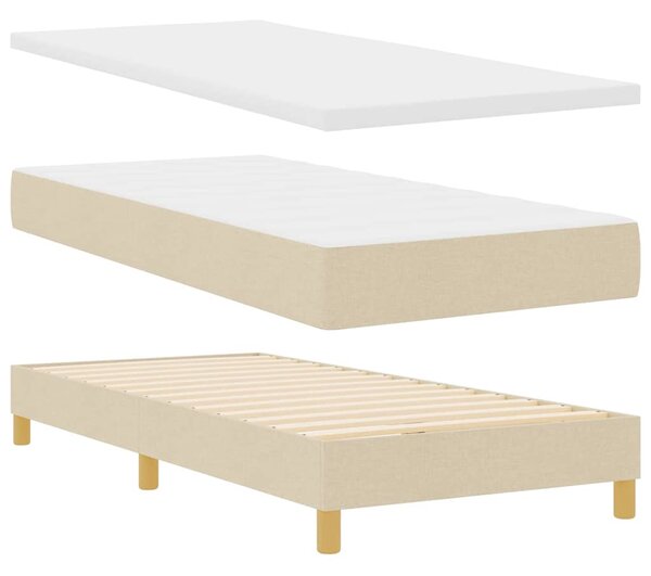 Postel s boxspringem s polštářem Krémová 80 x 200 cm textil 3338879