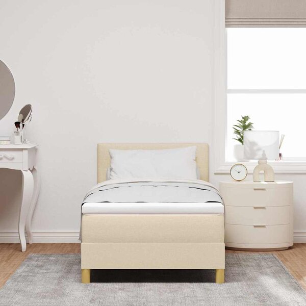 Postel s boxspringem s polštářem Krémová 80 x 200 cm textil 3338879