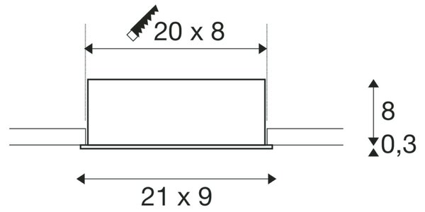 BIG WHITE SLV KADUX stropní zápustné svítidlo, triple, 3000 K, 38°, IP 20, čtvercové, černá 1007567