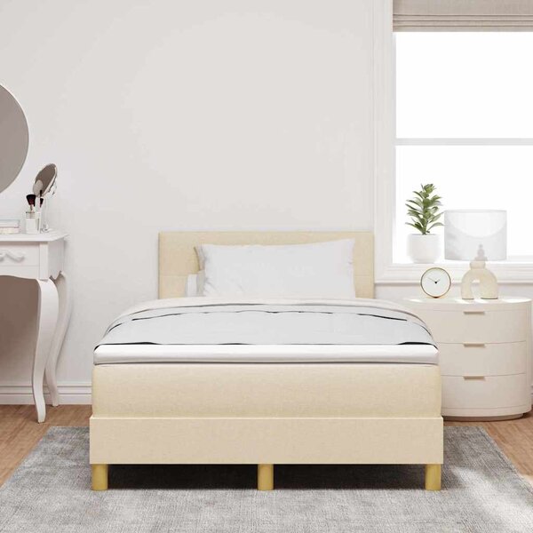 Postel s boxspringem s polštářem Krémová 120 x 190 cm textil 3338907