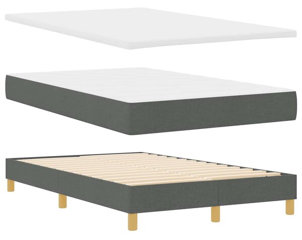 Postel s boxspringem s polštářem Tmavě šedá 120 x 190 cm textil 3338903