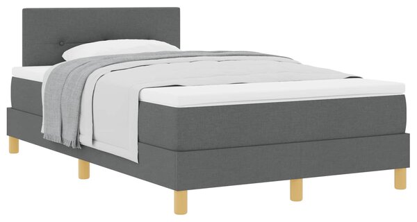 Postel s boxspringem s polštářem Tmavě šedá 120 x 190 cm textil 3338903