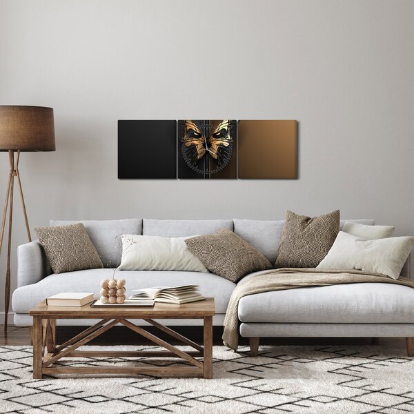 Obraz - Motýl smrti (s hodinami) (90x30 cm)