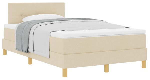 Postel s boxspringem s polštářem Krémová 120 x 190 cm textil 3338907