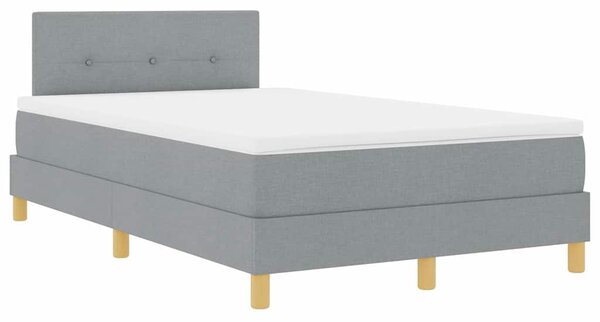 Postel s boxspringem s čelo Světle šedá 120 x 190 cm textil 3338902