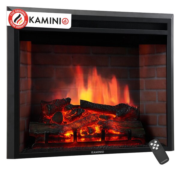 KAMINIO Elektrický krb LUCA - Elektrický vestavný krb s vytápěním, 3D efekt plamene, 12 barev plamene, dálkové ovládání - 23 palců