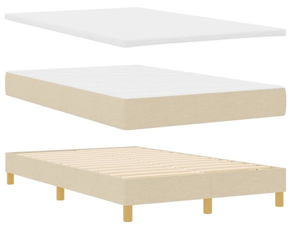 Postel s boxspringem s polštářem Krémová 120 x 190 cm textil 3338907