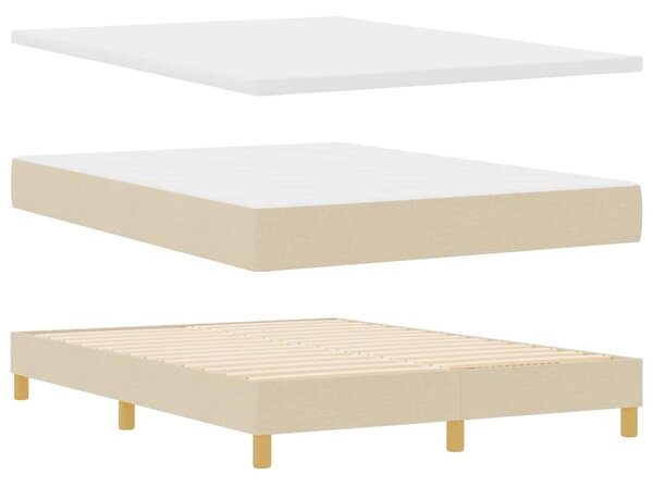 Postel s boxspringem s polštářem Krémová 200 x 140 cm textil 3341298