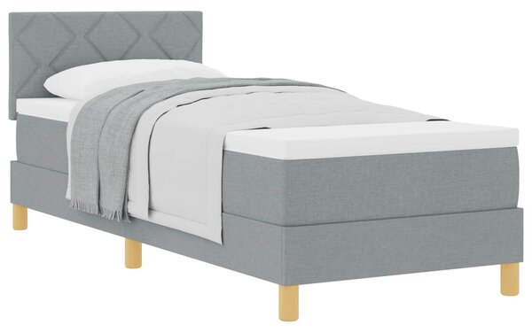 Postel s boxspringem s polštářem Světle šedá 80 x 200 cm textil 3338951
