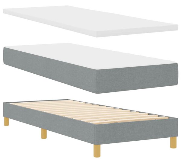 Postel s boxspringem s polštářem Světle šedá 80 x 200 cm textil 3338951