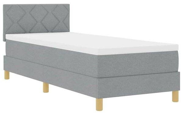 Postel s boxspringem s polštářem Světle šedá 80 x 200 cm textil 3338951