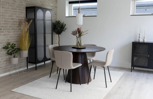 Nordic Living Ořechový kulatý jídelní stůl Boltans 120 cm
