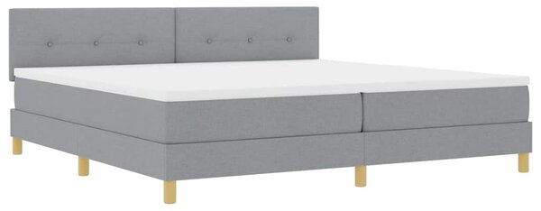 Postel s boxspringem s čelo Světle šedá 200 x 200 cm textil 3338944