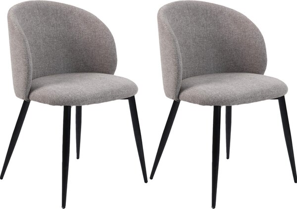 Židle Mobili Rebecca Cordia 81x54x56 Polylenová tkanina Kov Taupe Grey Black Moderní SET 2 ks Částečně smontované