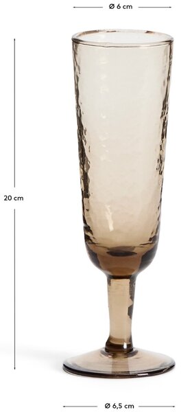 Kave Home Hnědá sklenice na sekt Sileia
