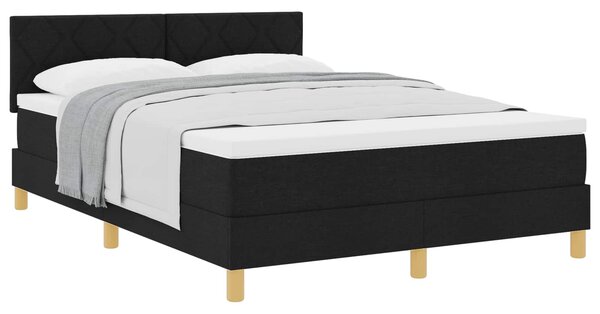 Postel s boxspringem s polštářem Černá 140 x 190 cm textil 3338995