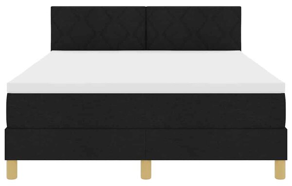 Postel s boxspringem s polštářem Černá 140 x 190 cm textil 3338995