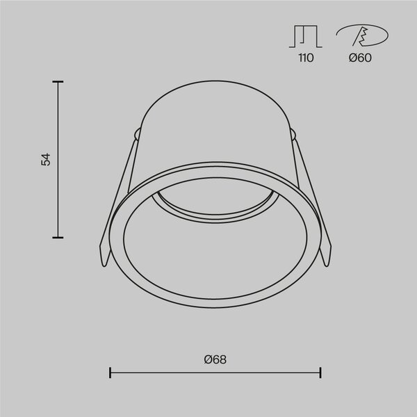 Maytoni Moderní vestavné svítidlo REIF, 12W, ⌀ 6,8 cm, 1xGU10 Barva: Černá