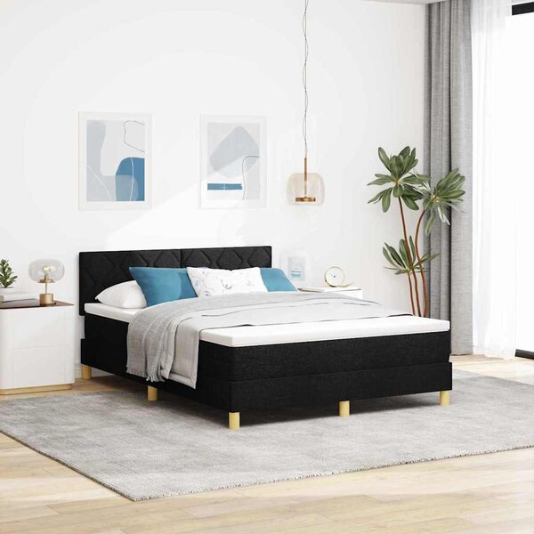 Postel s boxspringem s polštářem Černá 140 x 190 cm textil 3338995