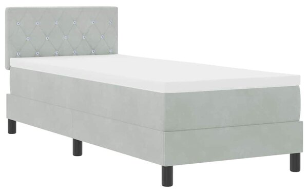 Postel s boxspringem s matrací Světle šedá 80 x 200 cm samet 3339068