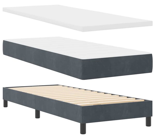 Postel s boxspringem s čelo Tmavě šedá 200 x 80 cm samet 3341493